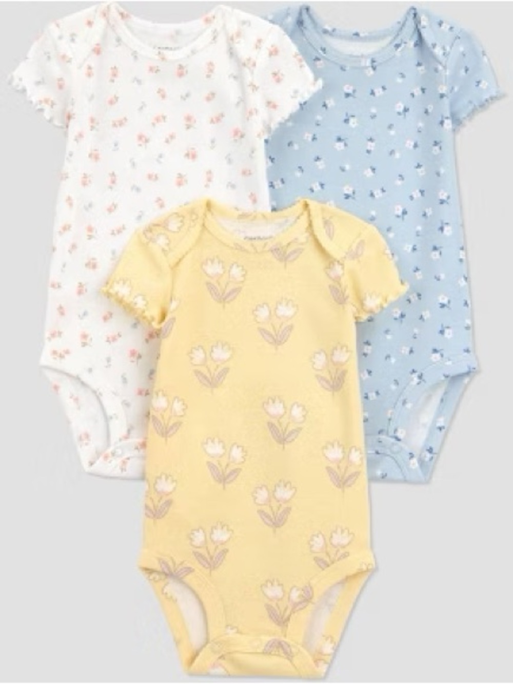 Carter's 3-Pack Floral Short-Sleeve One-Piece Bodysuits